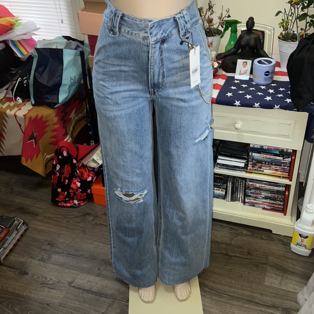 ZEE GEE WHY- “INDIGO RAIDER” wide leg size 27 for free people - Picture 1 of 11